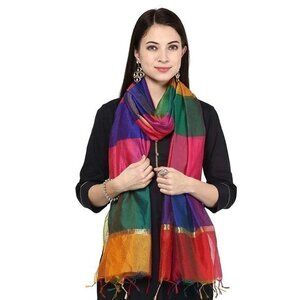 Women's multicheck Chanderi Dupatta